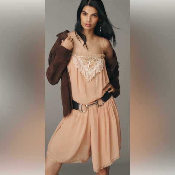 Anthropologie Pants - By Anthropologie Lace Square Neck Romper NWT S